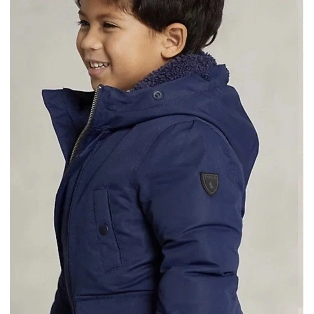 Boys Polo Ralph Lauren Water-Resistant Down Parka Coat Sz 7 Nice